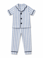 Mavi Çizgili Erkek Çocuk Pijama Takımı - Görsel 2