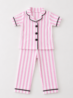 Pembe Çizgili Kız Çocuk Pijama Takımı - Görsel 2