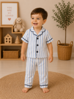 Mavi Çizgili Erkek Çocuk Pijama Takımı
